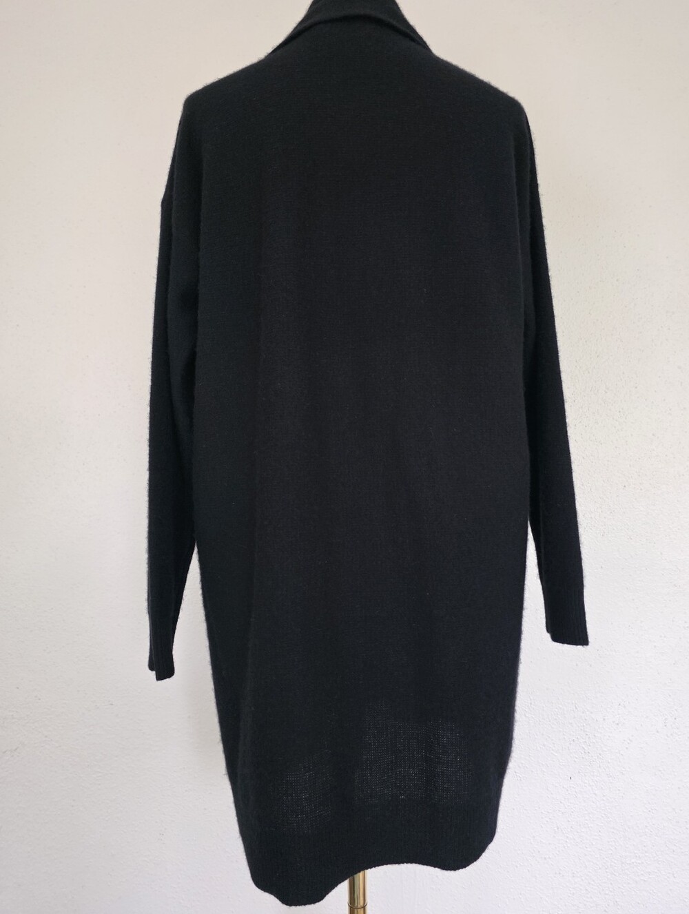 Lauren Ralph Lauren 100% Cashmere Black Open Front Long Cardigan Large - Picture 6 of 10
